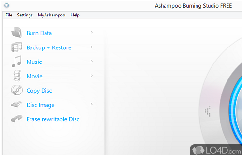 Screenshot of Ashampoo Burning Studio Free - Disc burning and ripping utility that can create all kinds of data CDs and DVDs