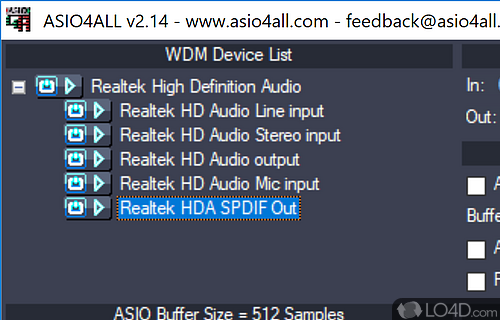 A Free Universal ASIO Driver That You Use With WDM Audio - Screenshot of ASIO4ALL