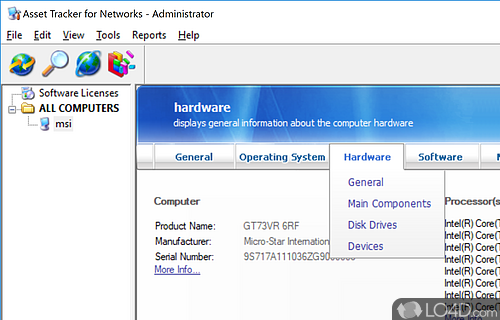 Inventory software tool for networks - Screenshot of Asset Tracker for Networks