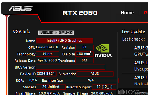 Intuitive interface to work with - Screenshot of ASUS GPU Tweak II