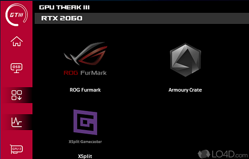 User interface - Screenshot of Asus GPU Tweak III