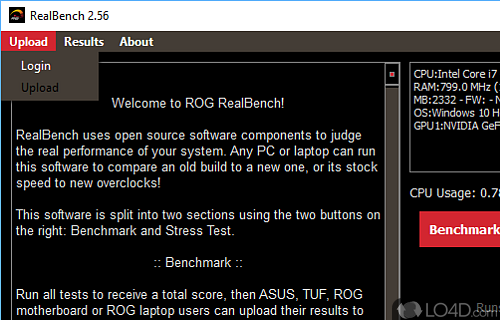 A benchmark tool for everyone - Screenshot of Asus RealBench