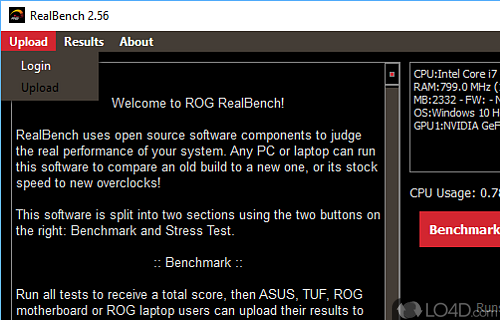 Asus RealBench Screenshot