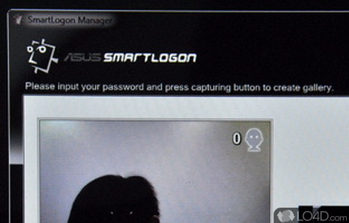 Screenshot of ASUS SmartLogon - Quick Logons through Facial Recognition using integrated webcam