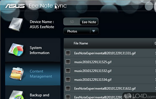 Screenshot of ASUS Sync - Makes it as as possible for you to synchronize data between ASUS devices