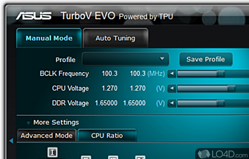 Screenshot of ASUS TurboV EVO - Advanced overclocking tool for extreme O