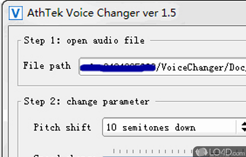 Screenshot of AthTek Free Voice Changer - User interface