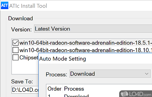 User interface - Screenshot of ATIc Install Tool