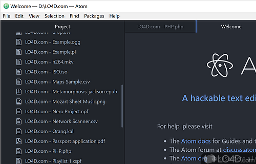 Powerful text editor - Screenshot of Atom Editor