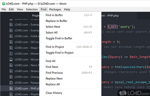 Free and open source futuristic text editor for Windows - Screenshot of Atom Editor