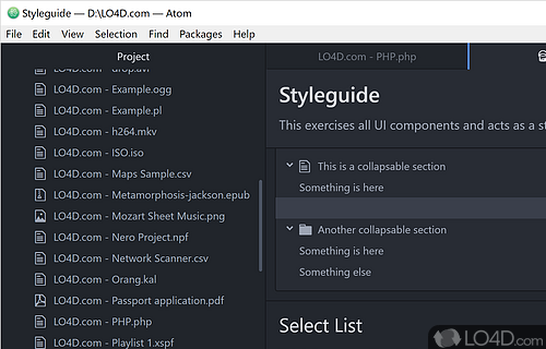 User interface - Screenshot of Atom Editor