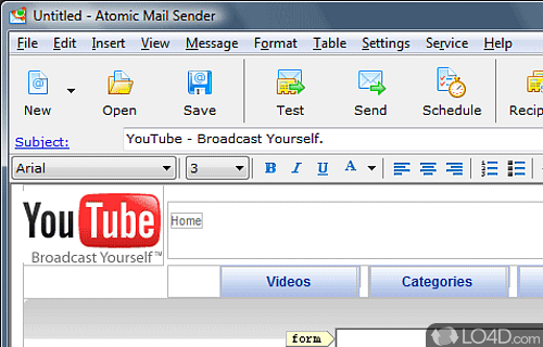 Screenshot of Atomic Mail Sender - Using this software, easily create and send unlimited (personalized) emails to any number of recipients from mailing list