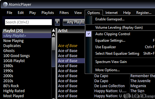 User interface - Screenshot of Atomic Player