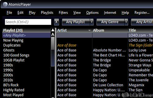 Media player capable of rendering most commonly used audio formats so enjoy tunes - Screenshot of Atomic Player