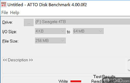 Easy to use and quick configuration - Screenshot of ATTO Disk Benchmark
