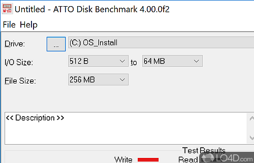 Assess the performance of HDD and run thorough hard disk drive tests to determine read and write speeds - Screenshot of ATTO Disk Benchmark