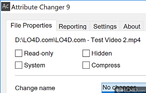 Change file attributes, names and stamps - Screenshot of Attribute Changer