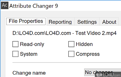 Context menu integration - Screenshot of Attribute Changer