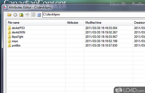 Screenshot of File Attribute Editor - User interface