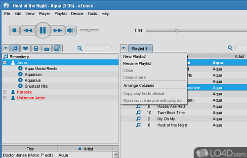 User interface - Screenshot of aTunes