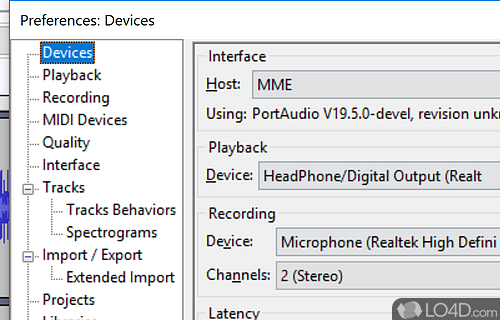 Cross-platform audio editor - Screenshot of Audacity Portable