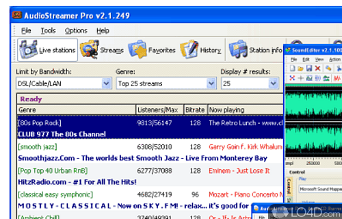Screenshot of AudioStreamer Pro - Receive and record internet radio, Audio editor/Ripper, Converter, AudioCD burner