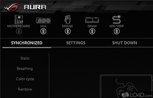Screenshot of Aura Sync Utility - One-stop app to connect, configure, and puts command of all your Aura gear