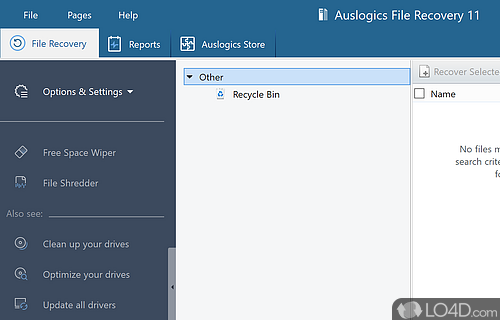 Recover deleted files - Screenshot of Auslogics File Recovery