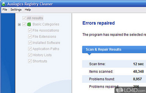 Auslogics Registry Defrag Screenshot
