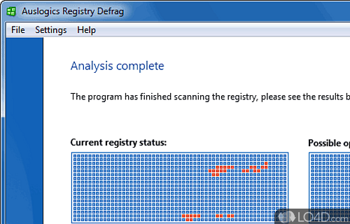 Screenshot of Auslogics Registry Defrag - Keep system registry and compact, thus improving performance and stability when used