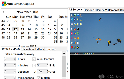 Screenshot of Auto Screen Capture - Capture screenshots of up to four displays on a preset interval