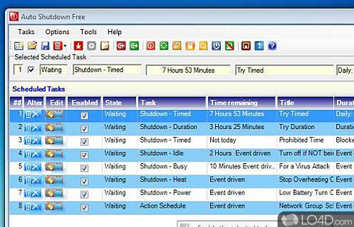 Screenshot of Auto Shutdown Free - Schedule and manage multiple PC power options