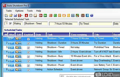 Screenshot of Auto Shutdown Pro - User interface