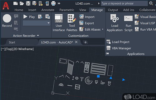 Industry-specific features and libraries - Screenshot of AutoCAD
