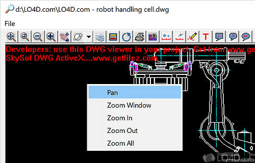 Have files converted to images or PDF - Screenshot of AutoCAD Drawing Viewer