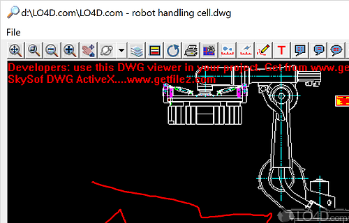 View AutoCAD drawings without installing CAD suite - Screenshot of AutoCAD Drawing Viewer