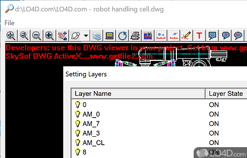 User interface - Screenshot of AutoCAD Drawing Viewer