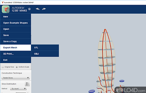 User interface - Screenshot of Autodesk 123D Make