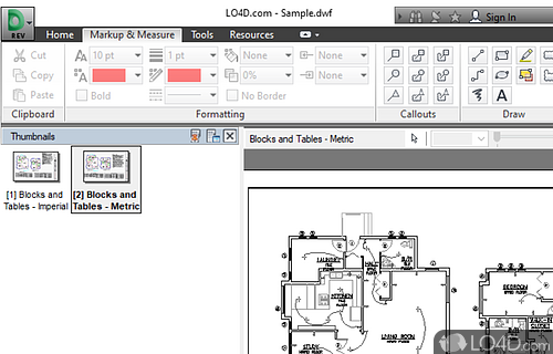 Formats you can use and many display features - Screenshot of Autodesk Design Review