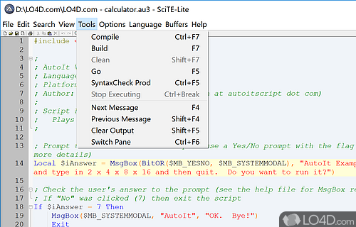 Scripts for routine actions - Screenshot of AutoIt