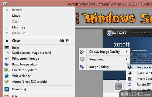 Screenshot of AutoIt Windows Screenshooter - Helps users take screenshots, record the screen activity to AVI files