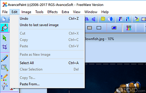 Color filters and other handy features - Screenshot of AvancePaint
