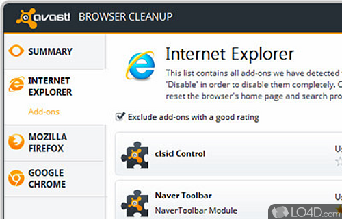 Screenshot of Avast Browser Cleanup - Clear-cut installer and interface