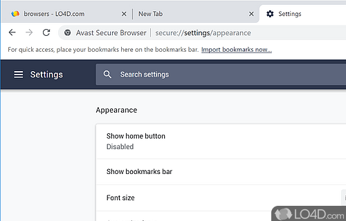 Securely protect your online activities - Screenshot of Avast Secure Browser