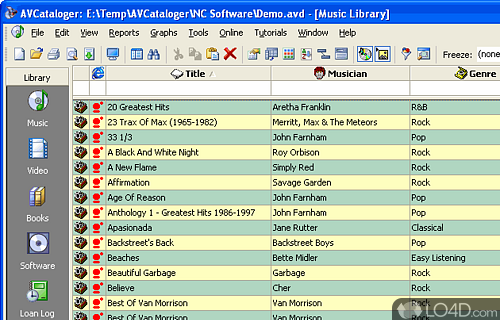 Screenshot of AVCataloger - Catalog your favorite music, video, software, and book collections