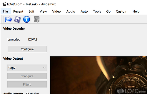 User-friendly interface - Screenshot of Avidemux