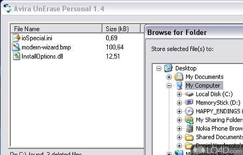 Wizard-driven interface - Screenshot of Avira UnErase Personal