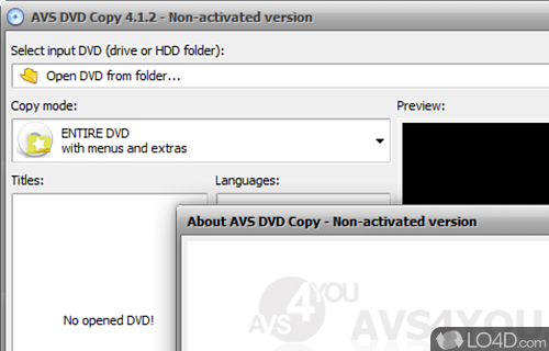 DVD copying options - Screenshot of AVS DVD Copy
