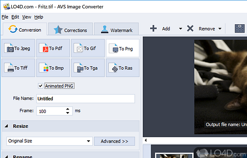 User interface - Screenshot of AVS Image Converter