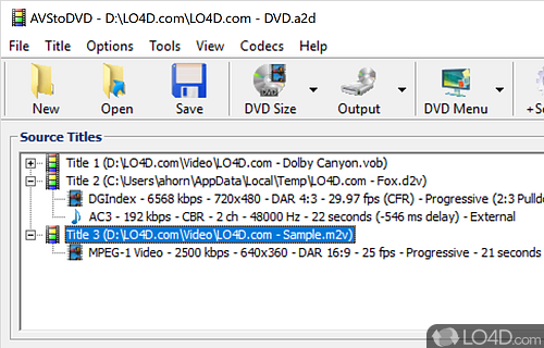 Multimedia converter with support for a variety of formats, allowing you to create DVD-compatible streams - Screenshot of AVStoDVD